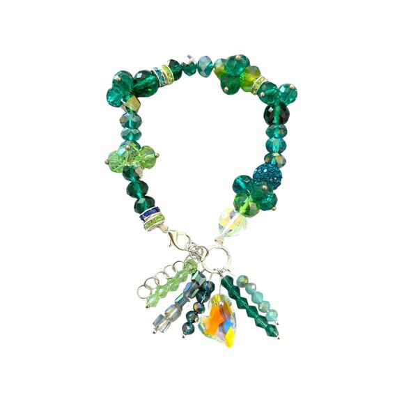 Swarovski Beaded Bracelet- Green - Picture 2 of 6